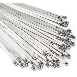 12 Inch Stainless Steel Cable Ties Heavy Duty Self Locking Metal Zip Ties 100Pcs